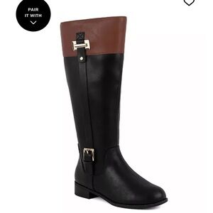 Karen Scott Black and Brown Knee-High Boots